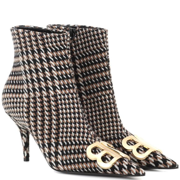 NIB💯Balenciaga🔥BB Knife Houndstooth Logo Boots - Picture 11 of 12